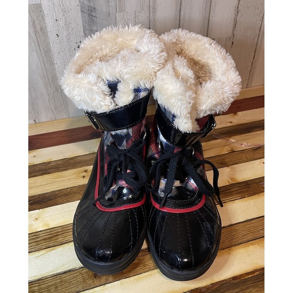 Anne Klein Sport Tartan Plaid Winter Duck Boots Size 9 Medium Worn Once